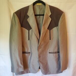 VTG Laredo Clothing Western Blazer Jacket Cowboy Rodeo Sport Coat Brown Suede